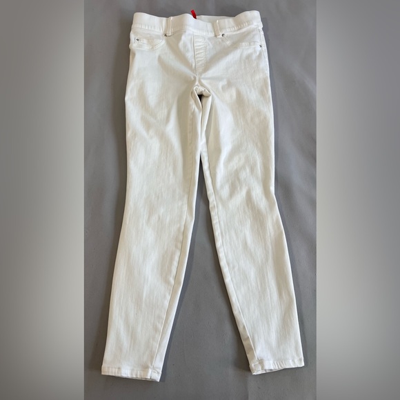 Spanx Denim Skinny Jean‎ Leggings White Large Women’s Distressed Pull On Stretch - Picture 1 of 10